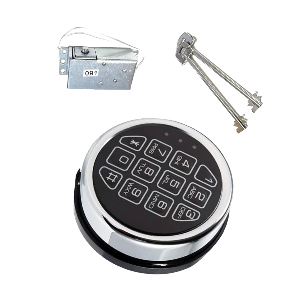 Coffre-fort pour armes à feu Serrure électronique à clavier chromé avec serrure à solénoïde 2 clés de neutralisation et serrure à circuit imprimé Pour coffre-fort de maison Coffre-fort pour armes à feu Coffre-fort pour pistolets Coffre-fort d'hôtel Coffre