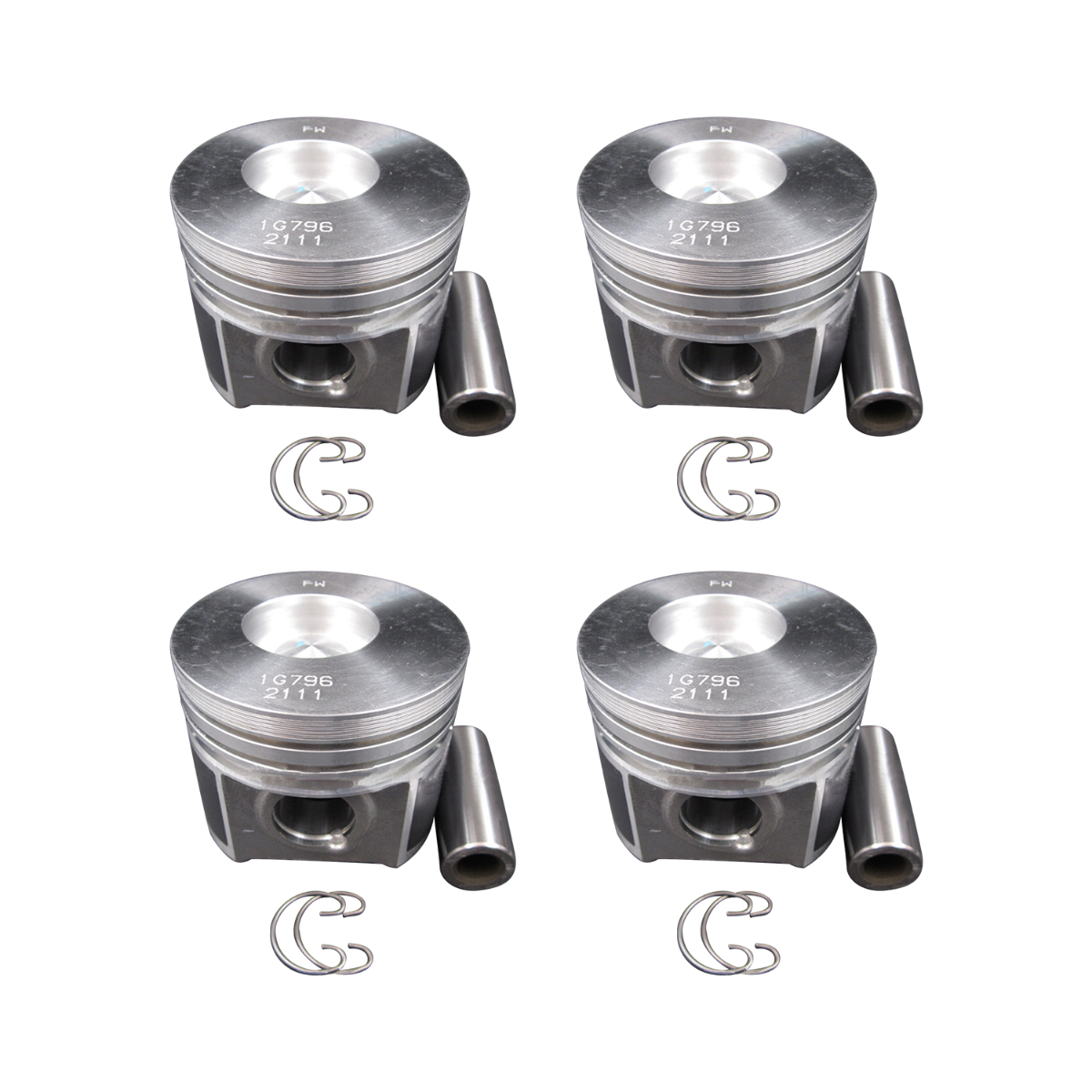 Jeu de pistons 1G796-2111 4 pièces pour Kubota
