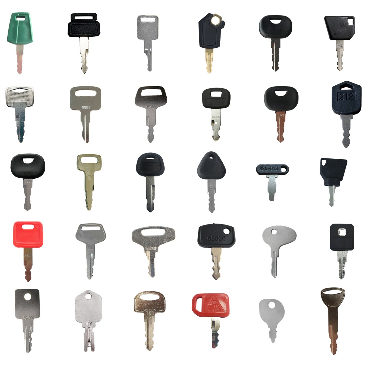 Clé d'allumage 30 pièces KEY00-GB01A pour Volvo pour Doosan pour JCB pour John Deere pour Hitachi pour étui pour Caterpillar pour Kubota pour Komatsu pour Hyster