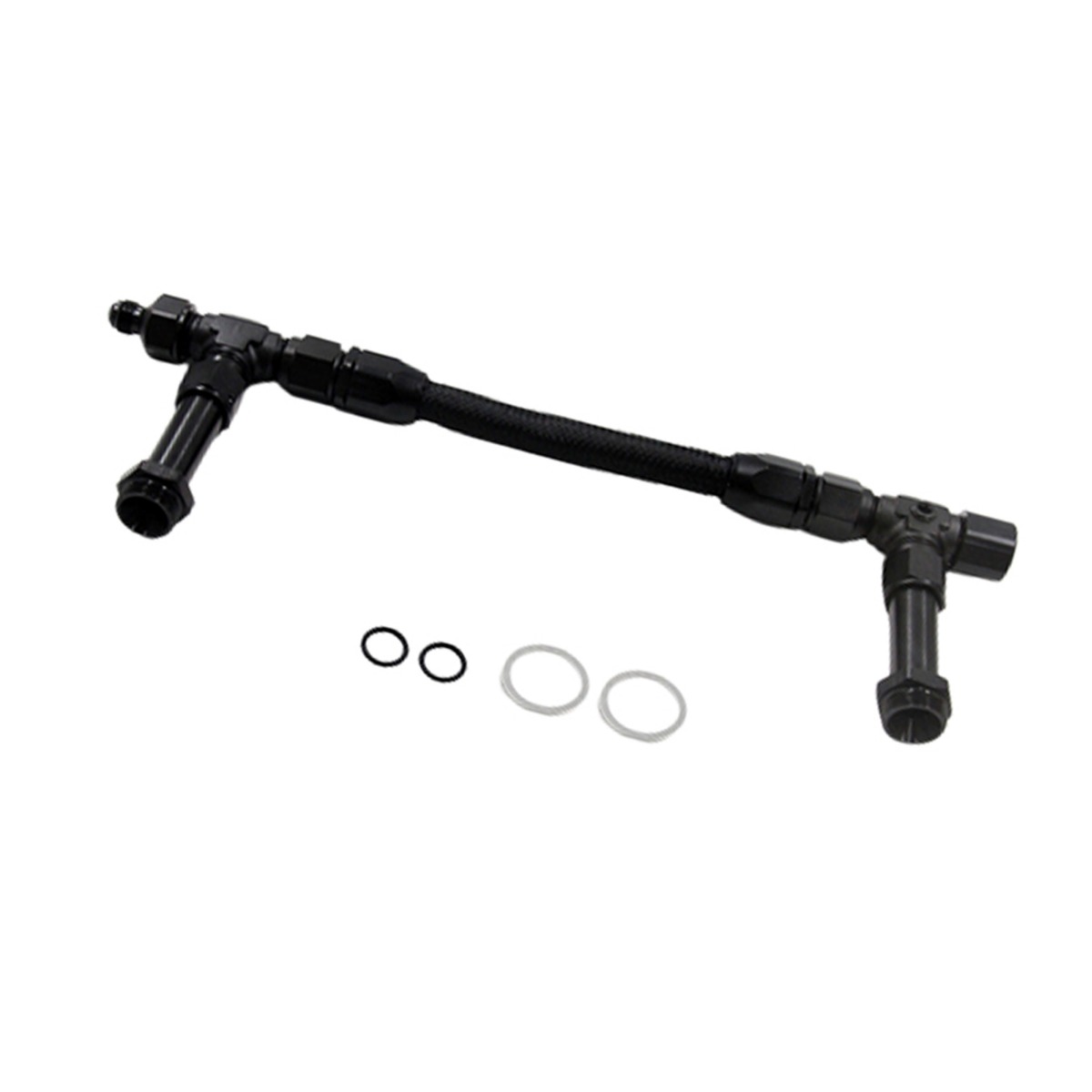 Kit de conduite de carburant noir universel 4150 7/8 double entrée 8 AN mâle à carburateur en acier inoxydable tressé pour Holley