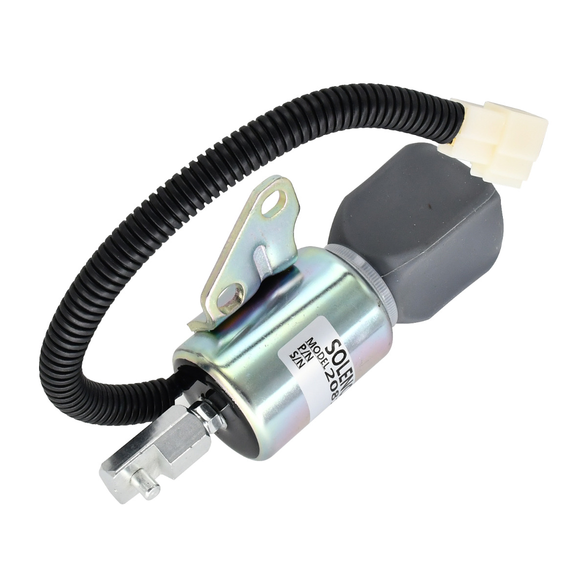 Solénoïde d’arrêt de carburant 12V avec support de montage 208106 pour Bobcat