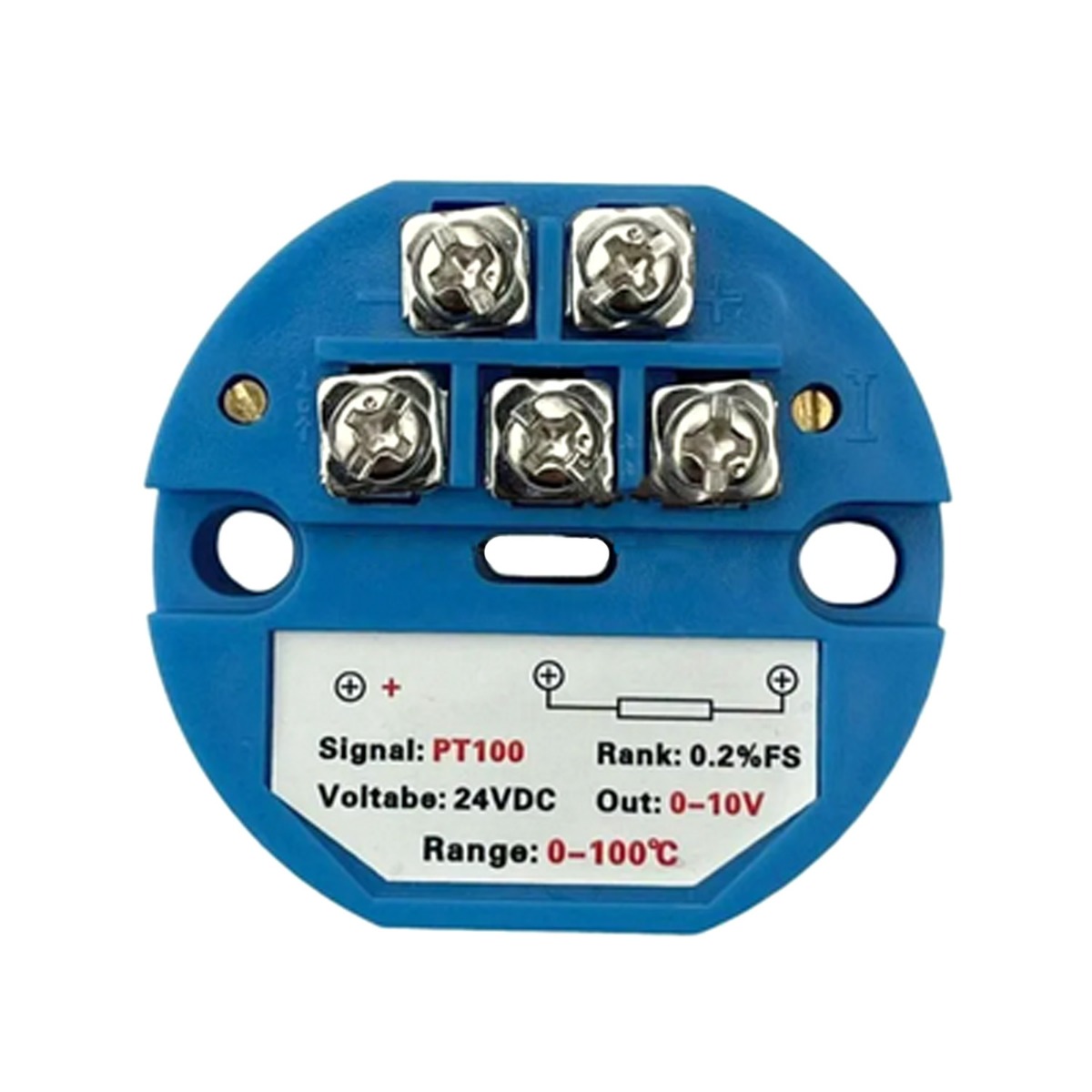 Transmetteur de température Capteur PT100 0℃ to 100℃ OUT 4-20mA Alimentation 24VDC