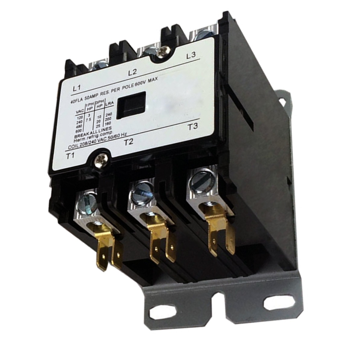 Contacteur AC à usage défini SA-3P-40A-24V 3 pôles 40FLA 50AMP 600V 42-104521-12