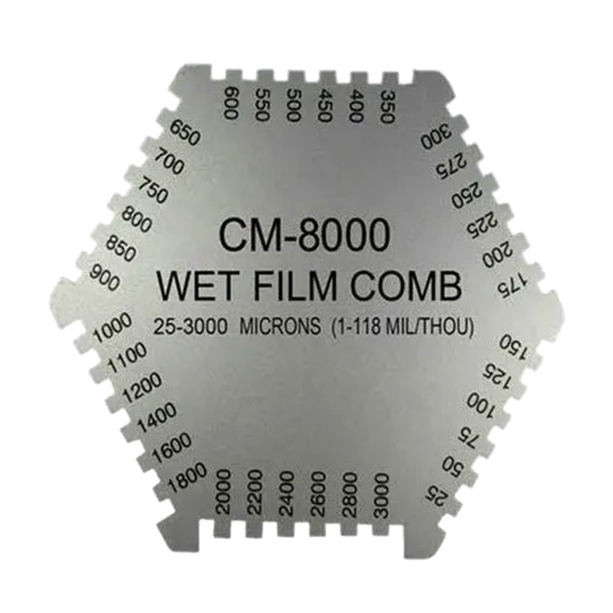 Film humide Revêtement Epaisseur Peigne Mesureur Testeur Outil 25-3000um CM-8000 pour peinture