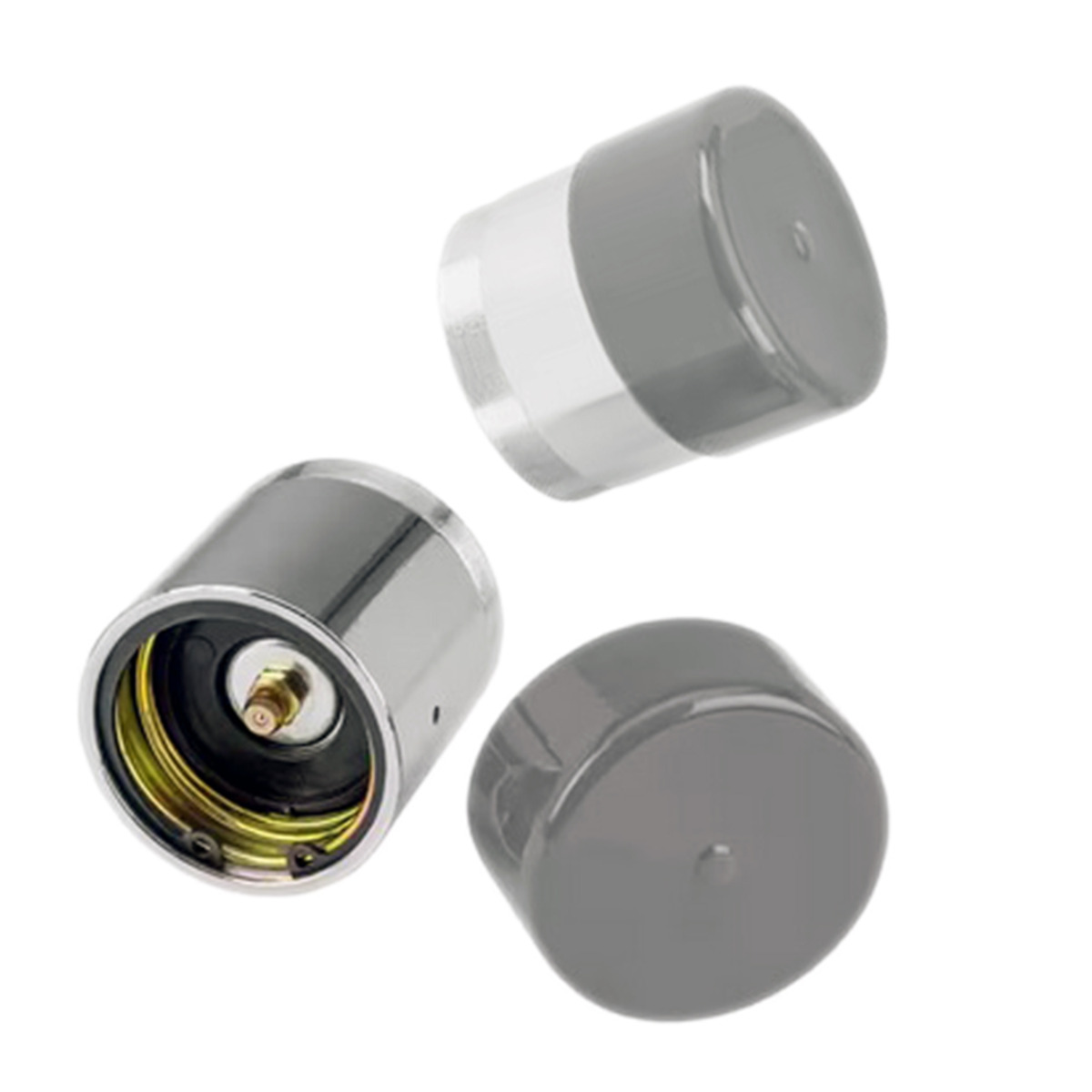 2 PCS 1.98 pouces Protecteurs de Roulement de Roue de Remorque et Cache-poussière Gris et Chrome Pour Remorque Bateau VR Motoneige ATV Remorque Utilitaire