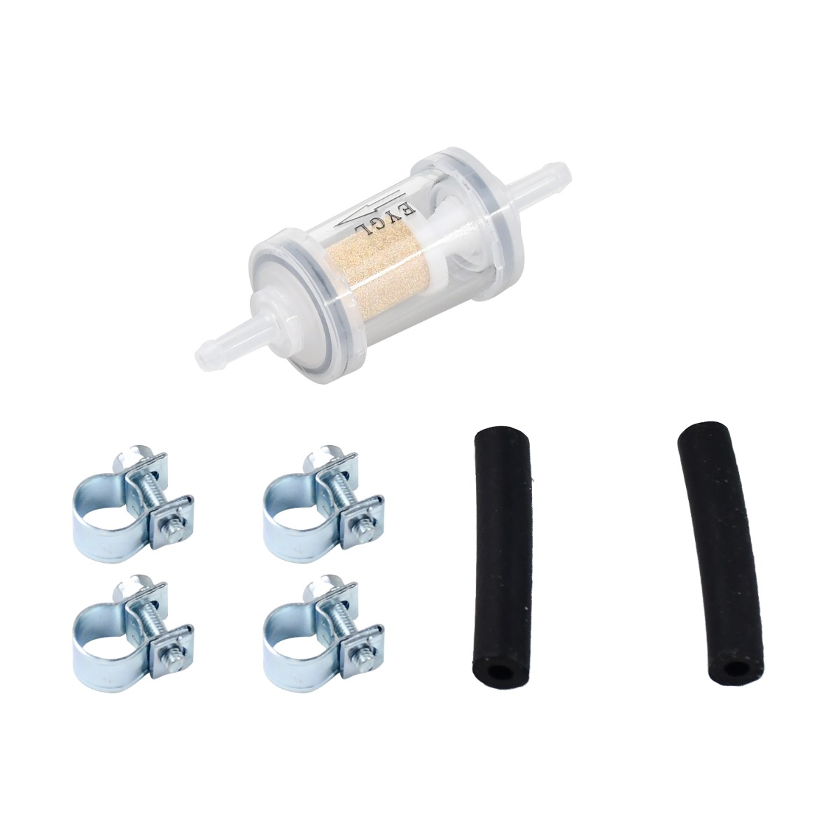 Filtre à gasoil pour chauffage d'appoint avec 4 colliers, 2 tuyaux de diamètre intérieur 5 mm pour Webasto