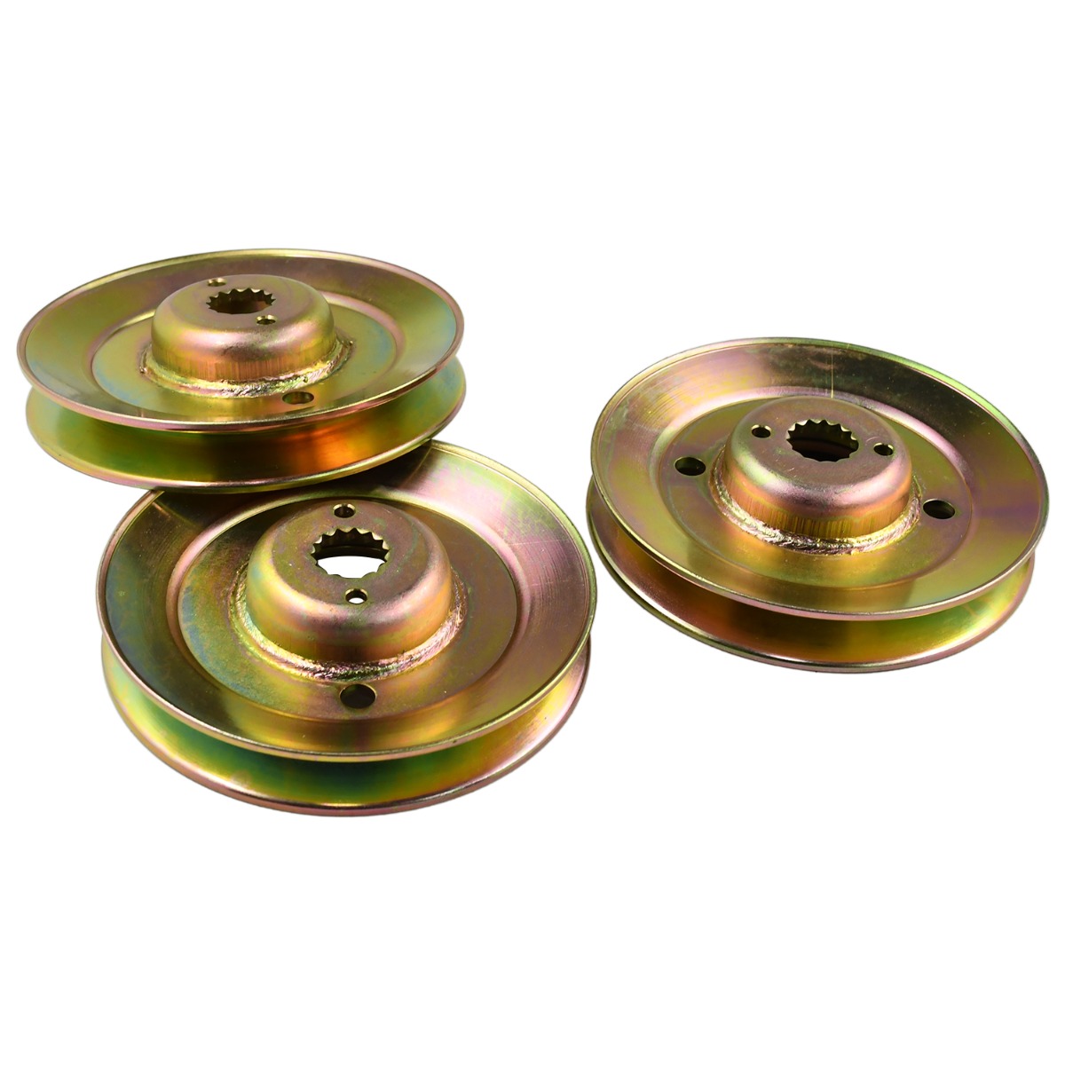 Paquet de 3 poulies de broche de tondeuse M163464 M154394 poulie de broche de pont de tondeuse pour John Deere