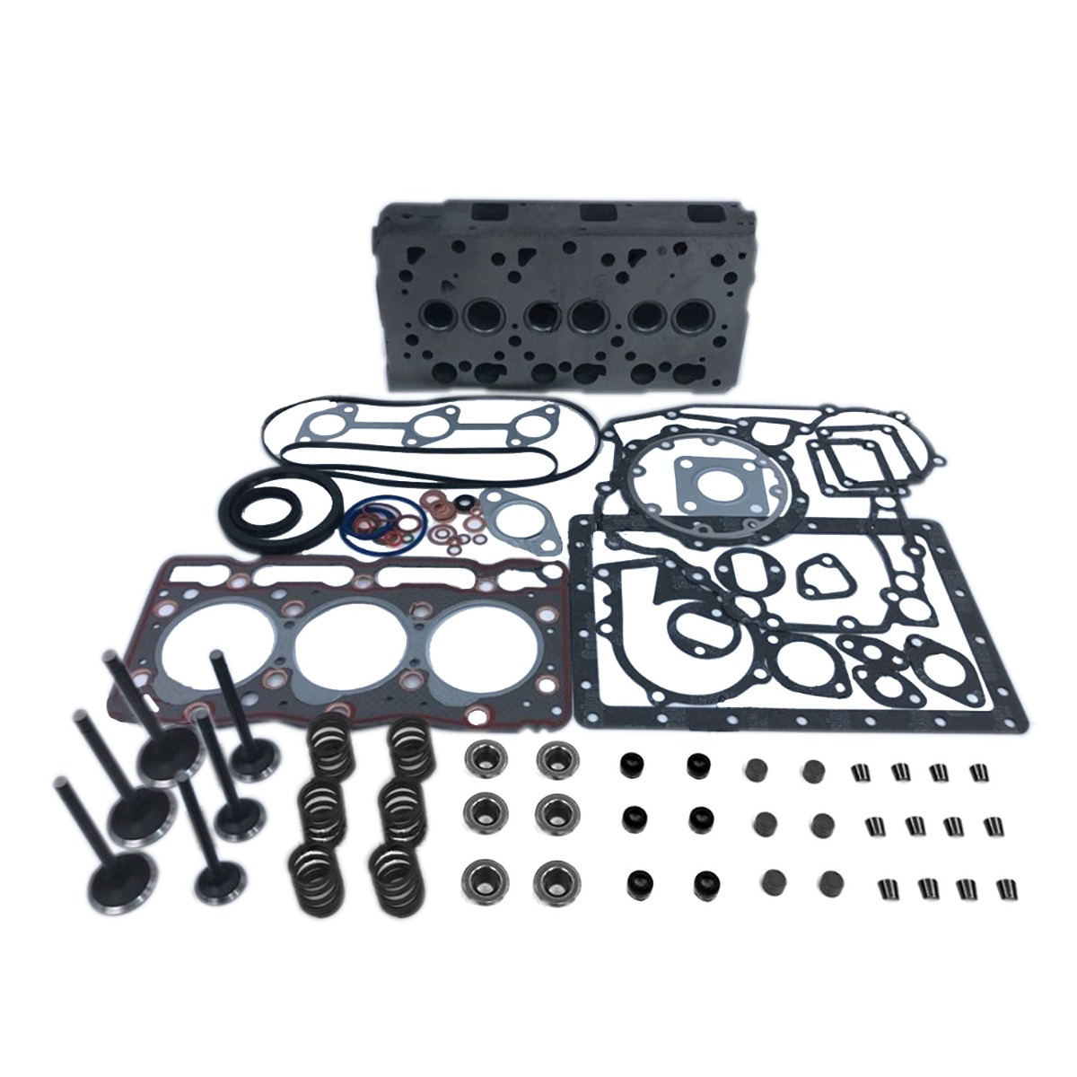 Tête de cylindre avec kit de commande des soupapes pour Kubota