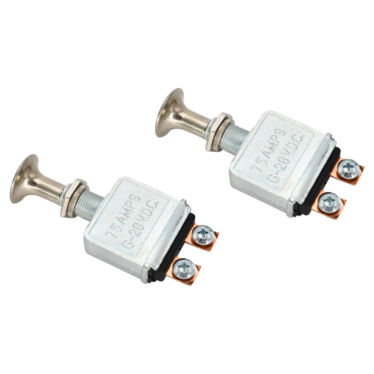 Lot de 2 interrupteurs à bascule automatique Push Pull 75A 28V pour phares