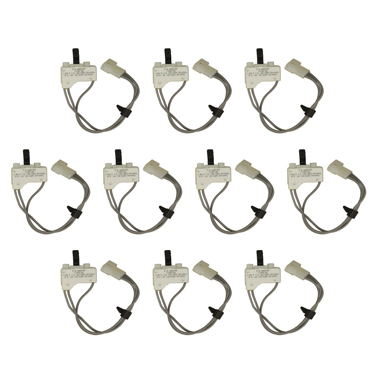 10 Stück Trockner-Türschalter 3406105 für Whirlpool