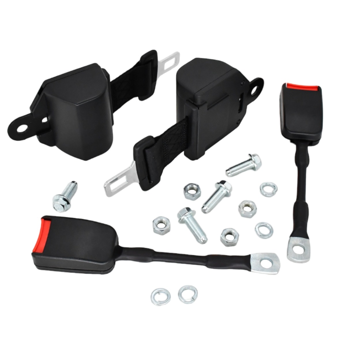 Récepteurs de boucle de ceinture de sécurité rétractables universels, avec boulons, rondelles et écrous MJRSB8000 pour voiturette de Golf King