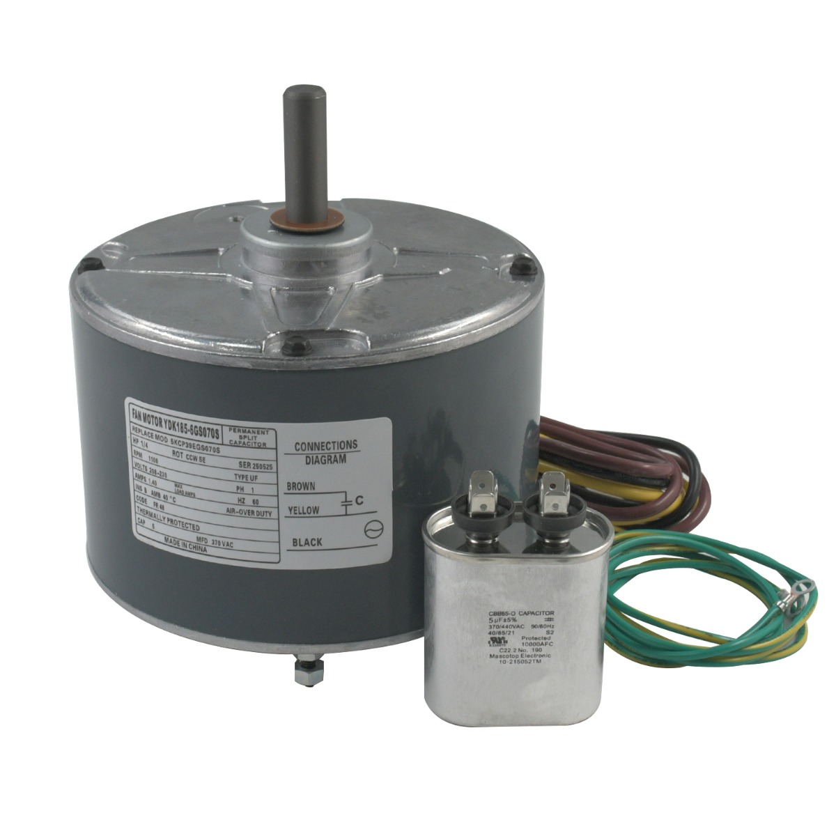 1/4 CV 208-230 V 1100 tr/min Moteur de ventilateur de condenseur 5KCP39EGS070S pour Carrier