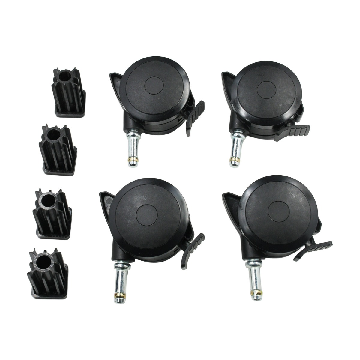 4 ensembles de roulettes pivotantes avec frein et insert 70360 pour Weber